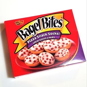 Bagel Bites Pizza Snack Socks Adult Unisex Shoe Size 8-12